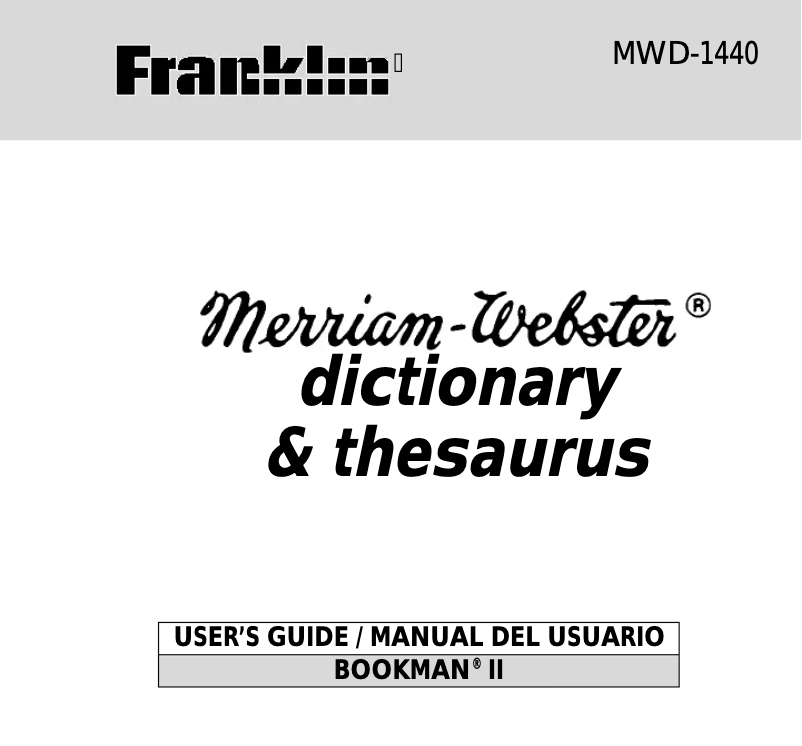 Page 1 de la notice Manuel utilisateur Franklin MWD-1440