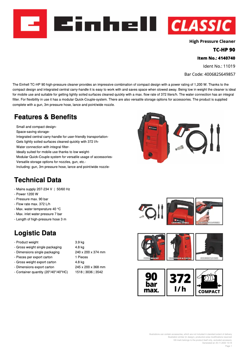 Image de la première page du manuel de l'appareil TC-HP 90