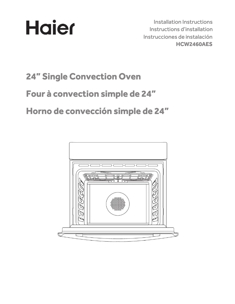 Page 1 de la notice Guide d'installation Haier HCW2460AES