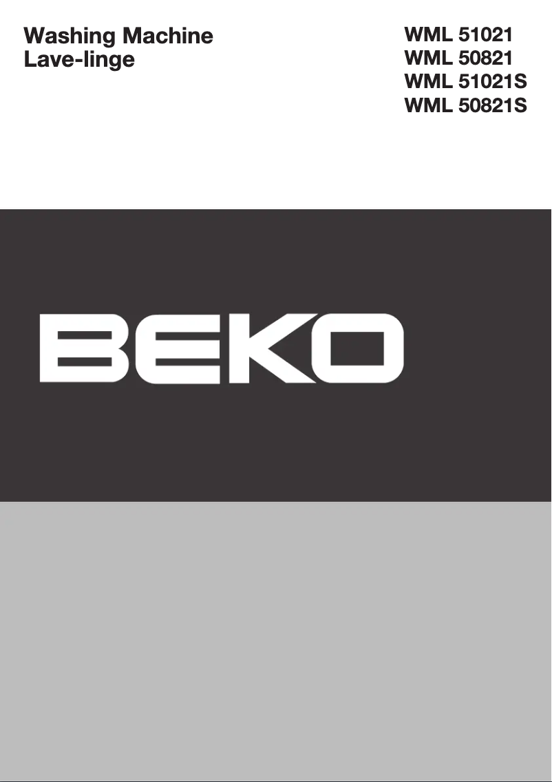 Page 1 de la notice Manuel utilisateur Beko WML 51021S