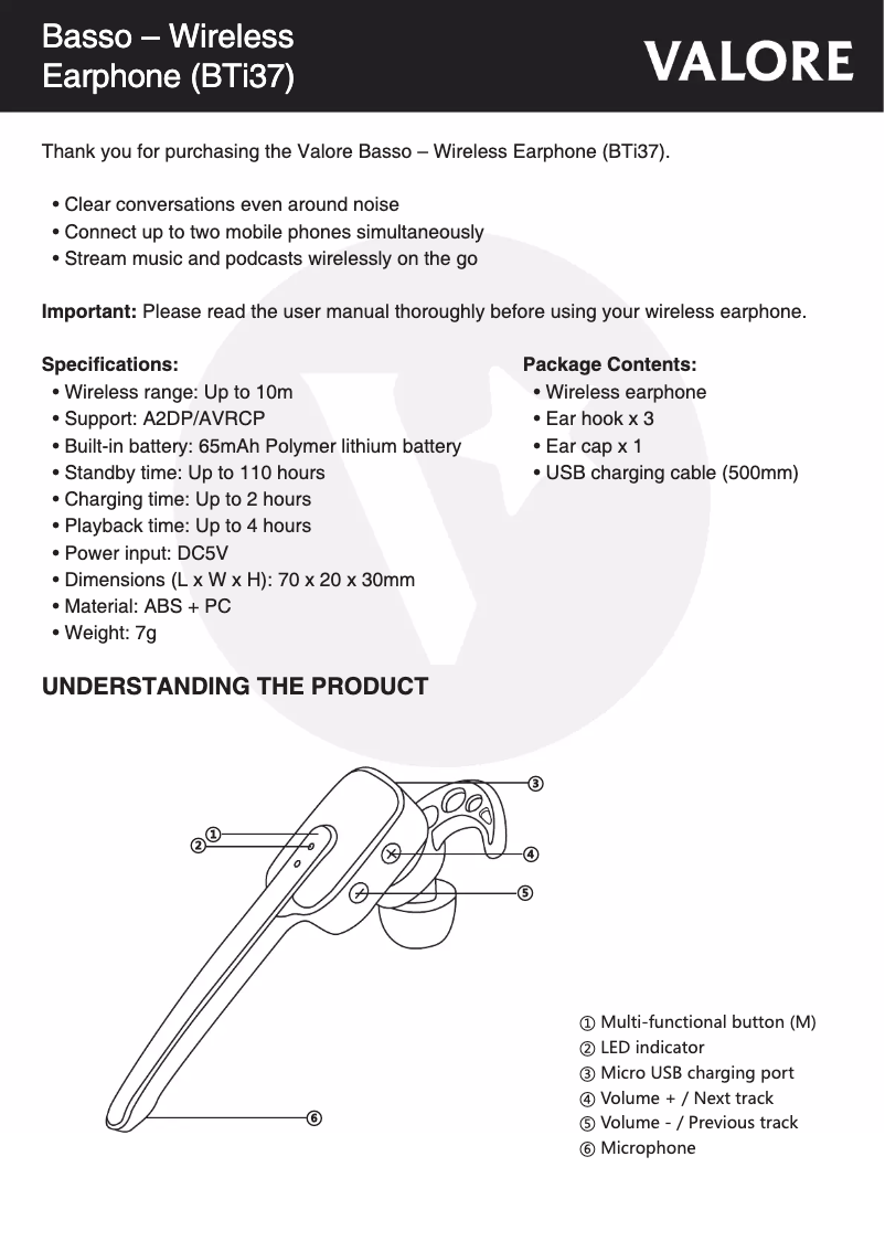 Image de la première page du manuel de l'appareil BTi37