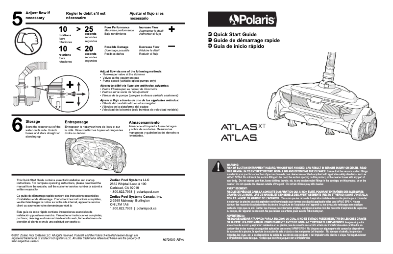 Page 1 de la notice Guide de démarrage rapide Polaris ATLAS