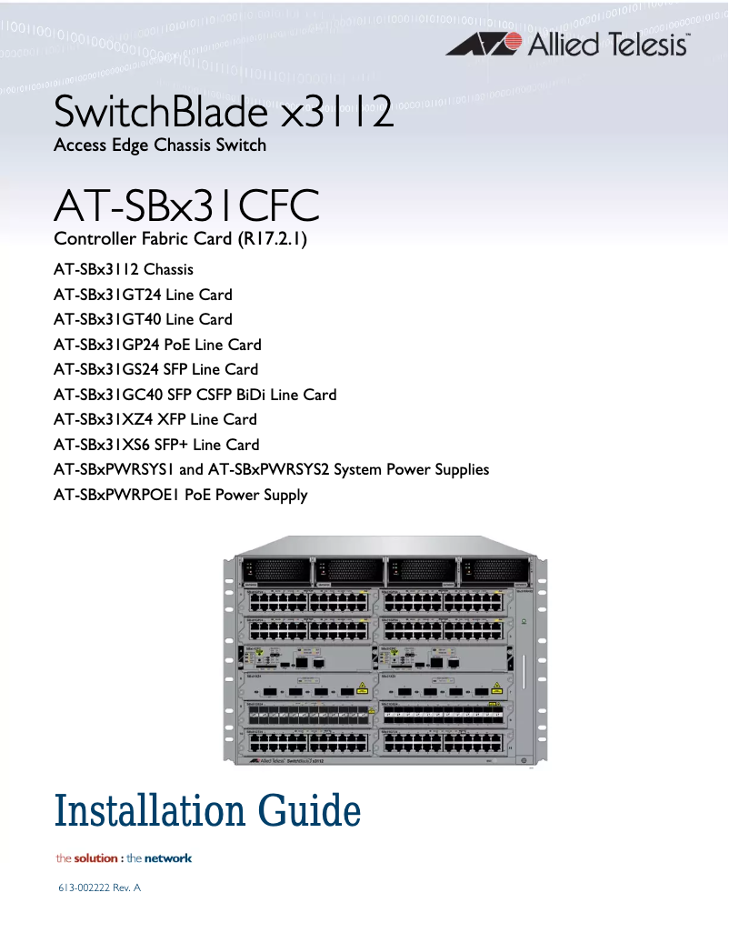 Page 1 de la notice Manuel utilisateur Allied Telesis AT-SBX31GS24