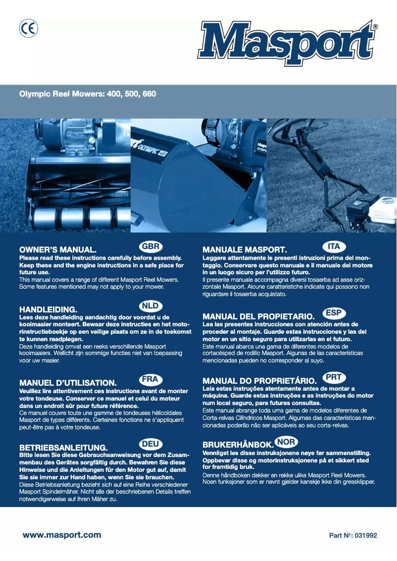 Page n°1 - Manuel utilisateur Masport 500 RRR