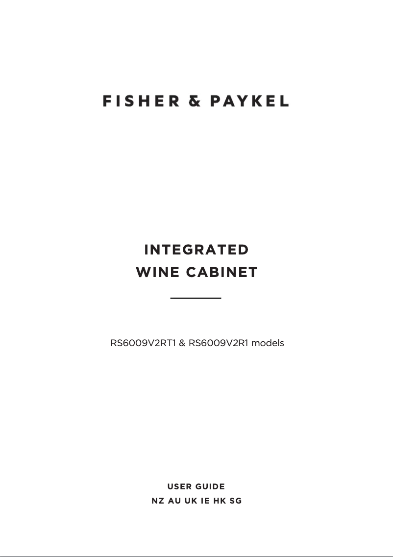 Page 1 de la notice Manuel utilisateur Fisher & Paykel RS6009V2RT1