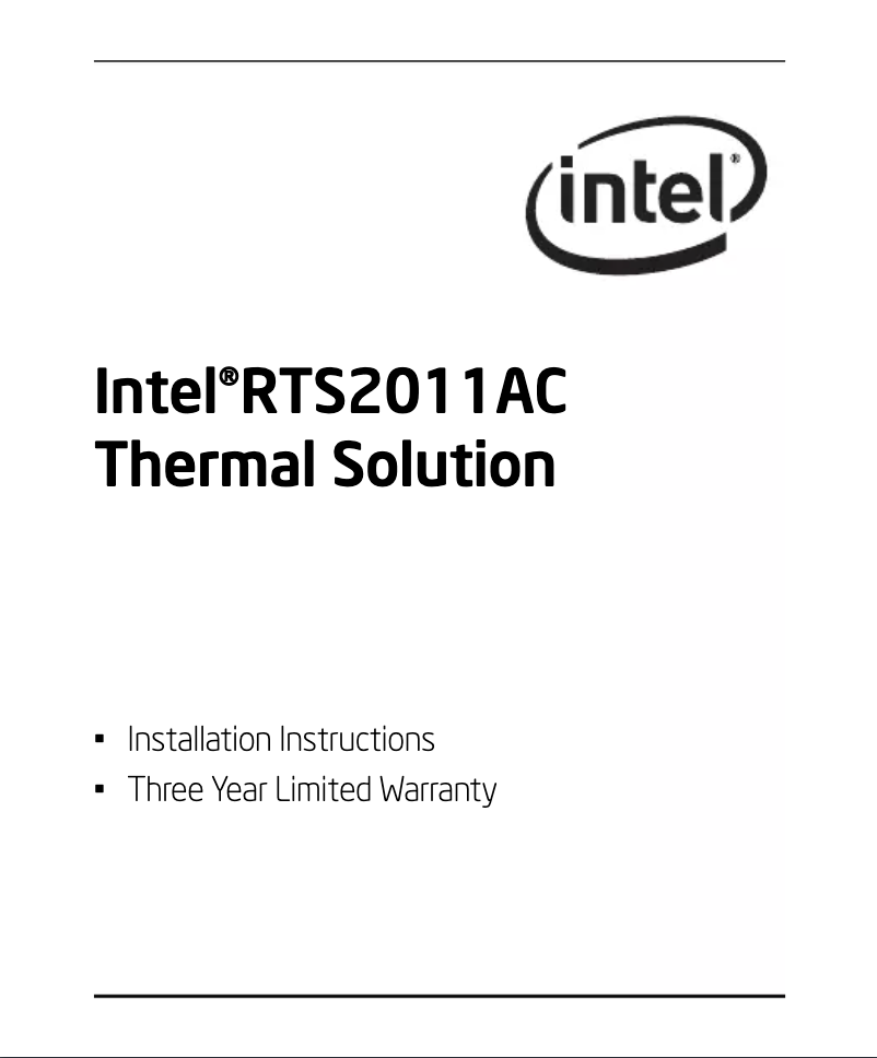 Page 1 de la notice Manuel utilisateur Intel RTS2011AC