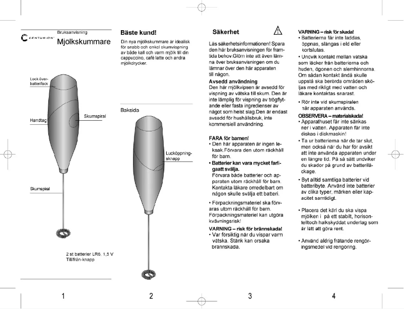 Page 1 de la notice Manuel utilisateur Centurion MJE210