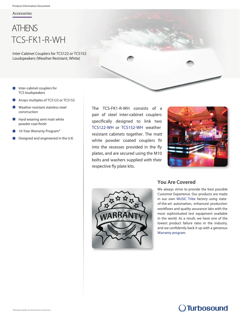 Página 1 del manual Ficha técnica Turbosound TCS-FK1-R