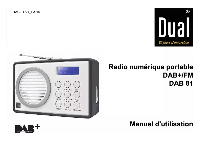 Page 1 de la notice Manuel utilisateur Dual DAB 50