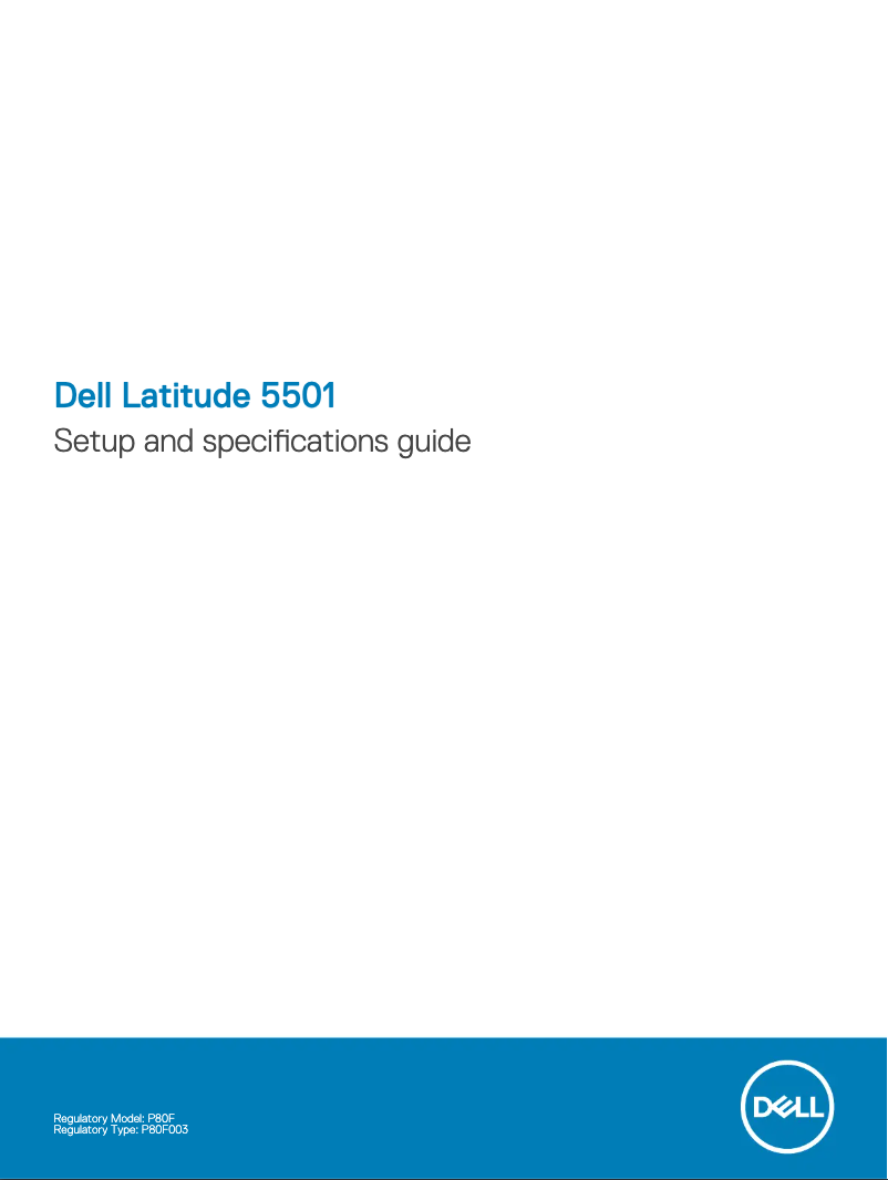 Page n°1 - Manuel utilisateur Dell Latitude 5501