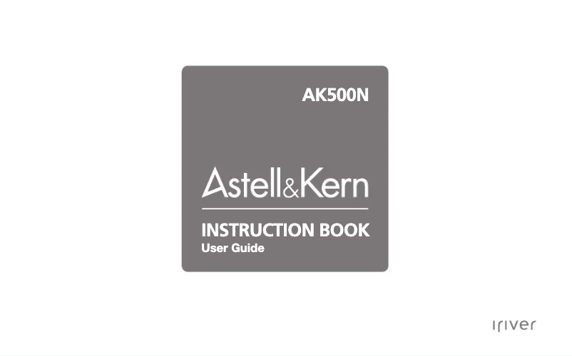 Page 1 de la notice Manuel utilisateur Astell&Kern AK-500 N