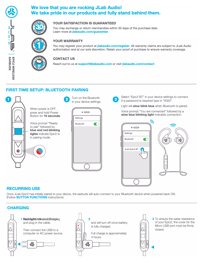 Image de la première page du manuel de l'appareil Epic 2