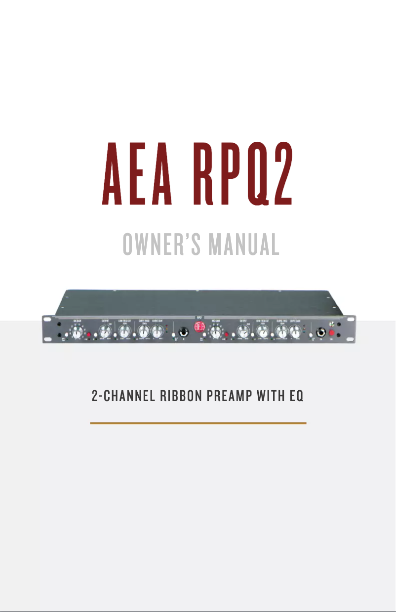 Page n°1 - Manuel utilisateur AEA RPQ2
