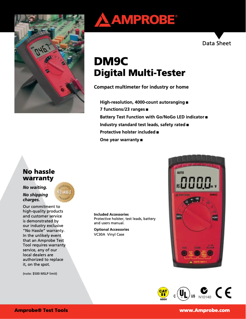 Imagen de la primera página del manual del dispositivo DM9C