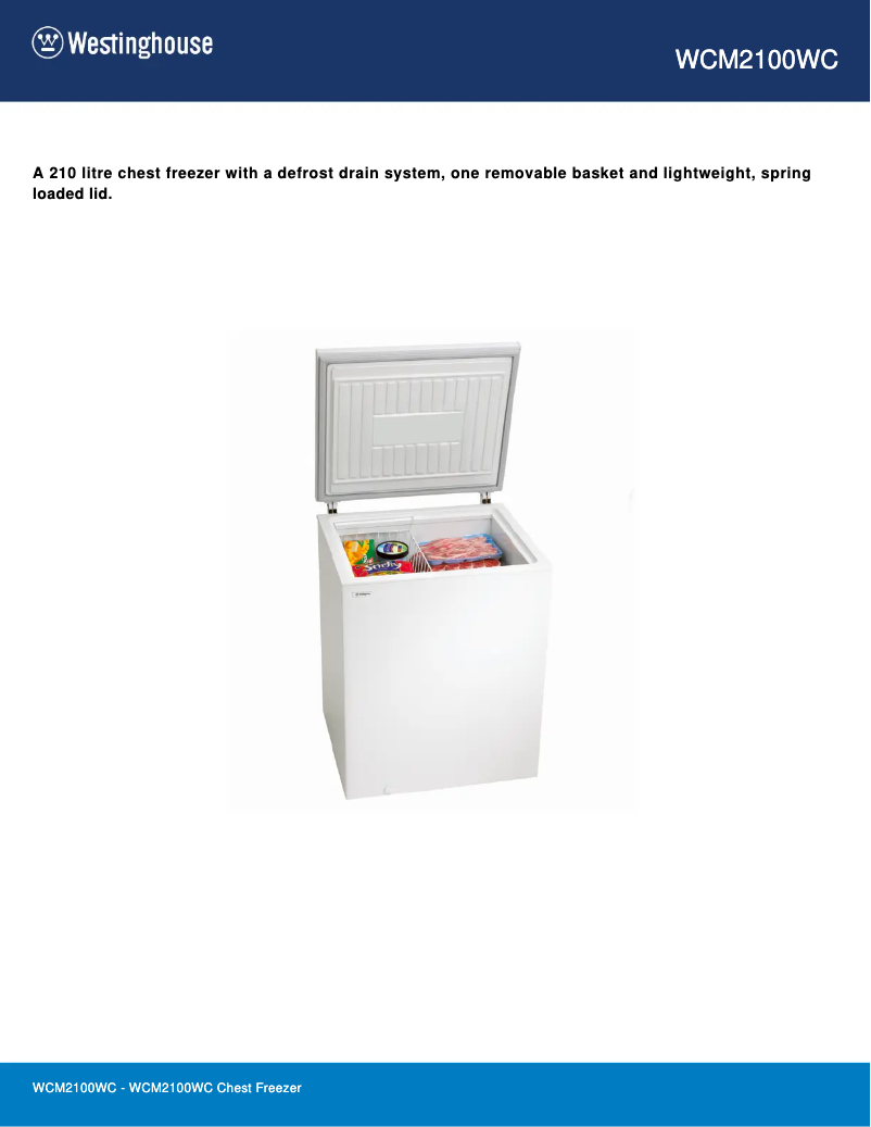 Page n°1 - Fiche technique Westinghouse WCM2100WC