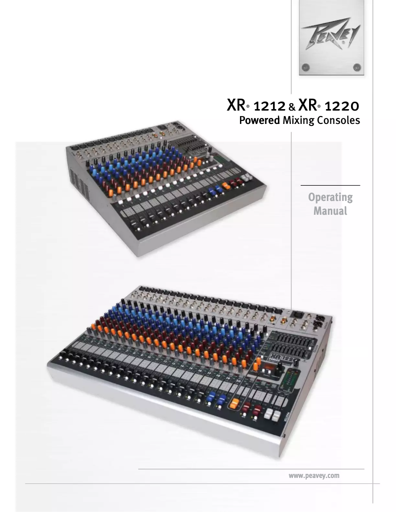 Page 1 de la notice Manuel utilisateur Peavey XR 1220