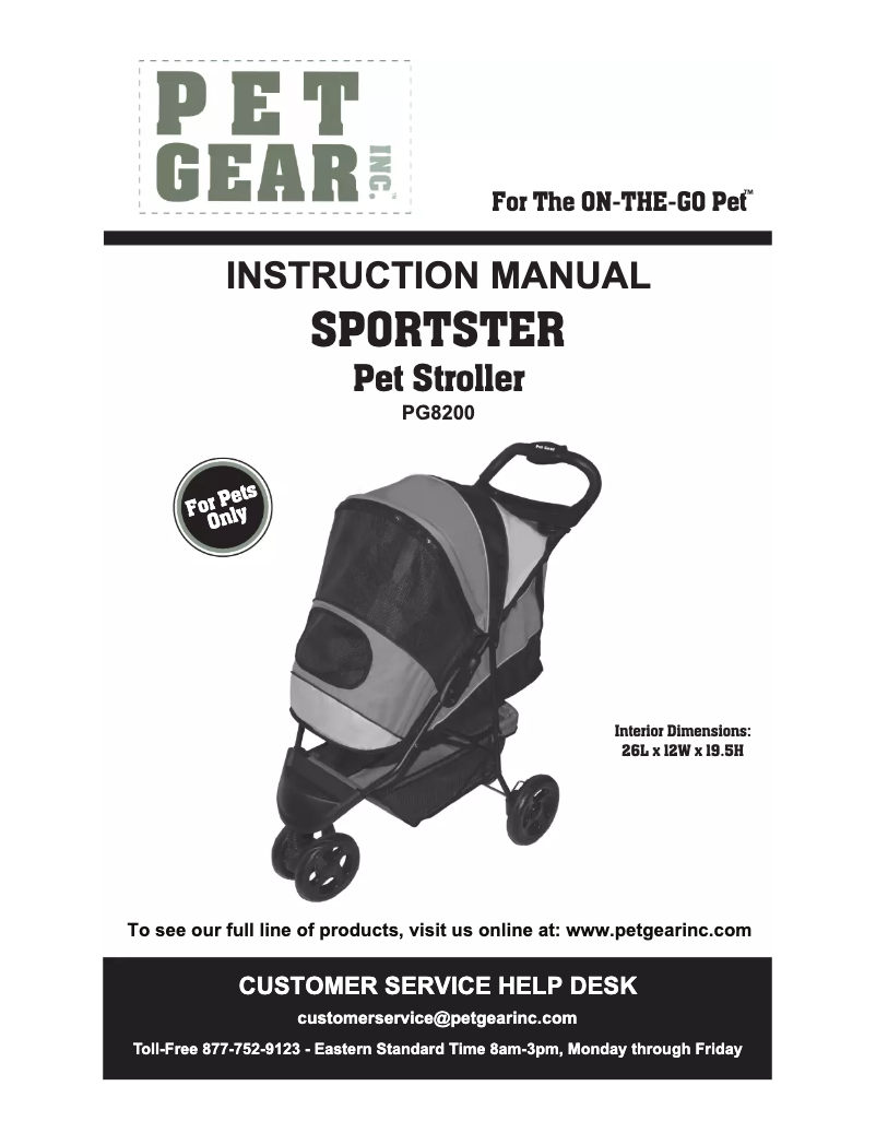 Page 1 de la notice Manuel utilisateur Pet Gear Sportster