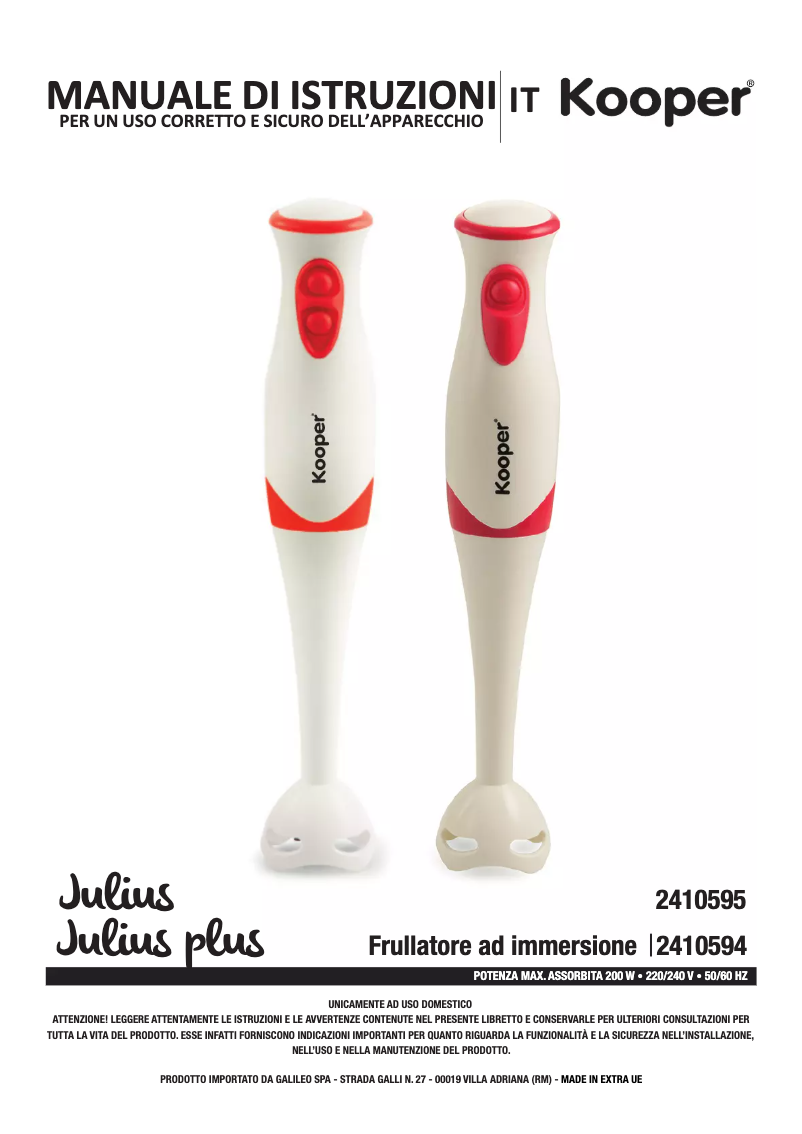 Page 1 de la notice Manuel utilisateur Kooper 2410594