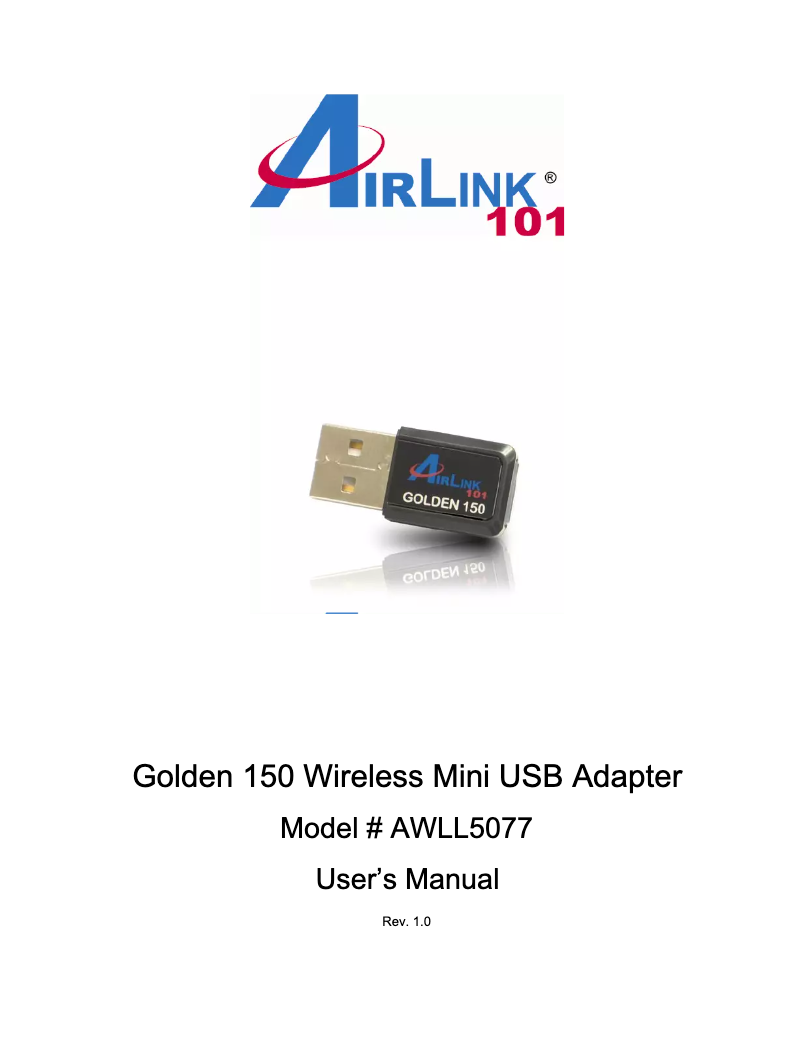 Page n°1 - Manuel utilisateur AirLink101 Golden 150 AWLL5077
