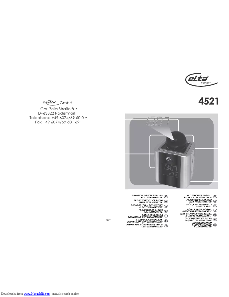 Page 1 de la notice Manuel utilisateur Elta 4521