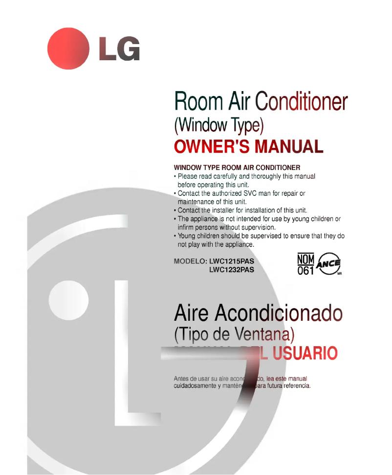 Page 1 de la notice Manuel utilisateur LG LWC1232PAS