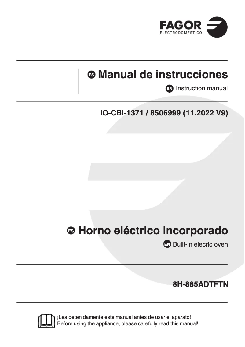 Página 1 del manual Manual de usuario Fagor 8H-885ADTFTN