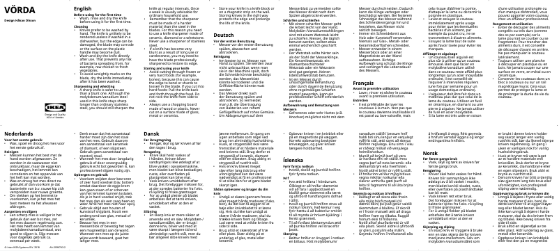 Page 1 de la notice Manuel utilisateur Ikea VÖRDA 802.891.44