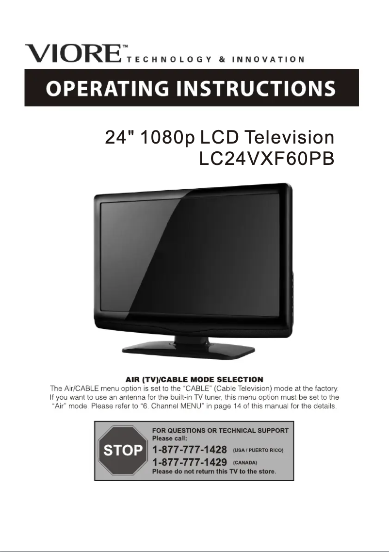 Page n°1 - Manuel utilisateur Viore LC24VXF60PB