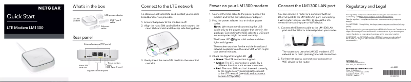 Page 1 de la notice Guide d'installation Netgear LM1300