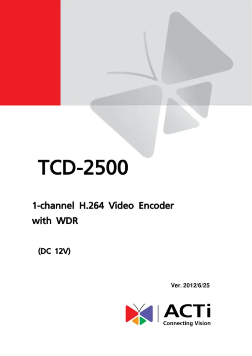 Image de la première page du manuel de l'appareil TCD-2500