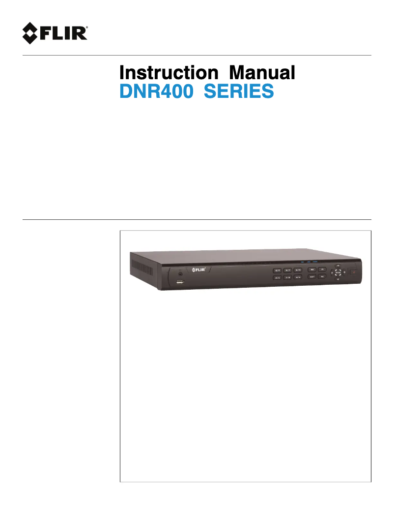 Page n°1 - Manuel utilisateur FLIR DN408P2E6