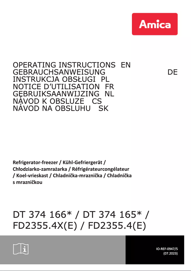 Page n°1 - Manuel utilisateur Amica FD2355.4