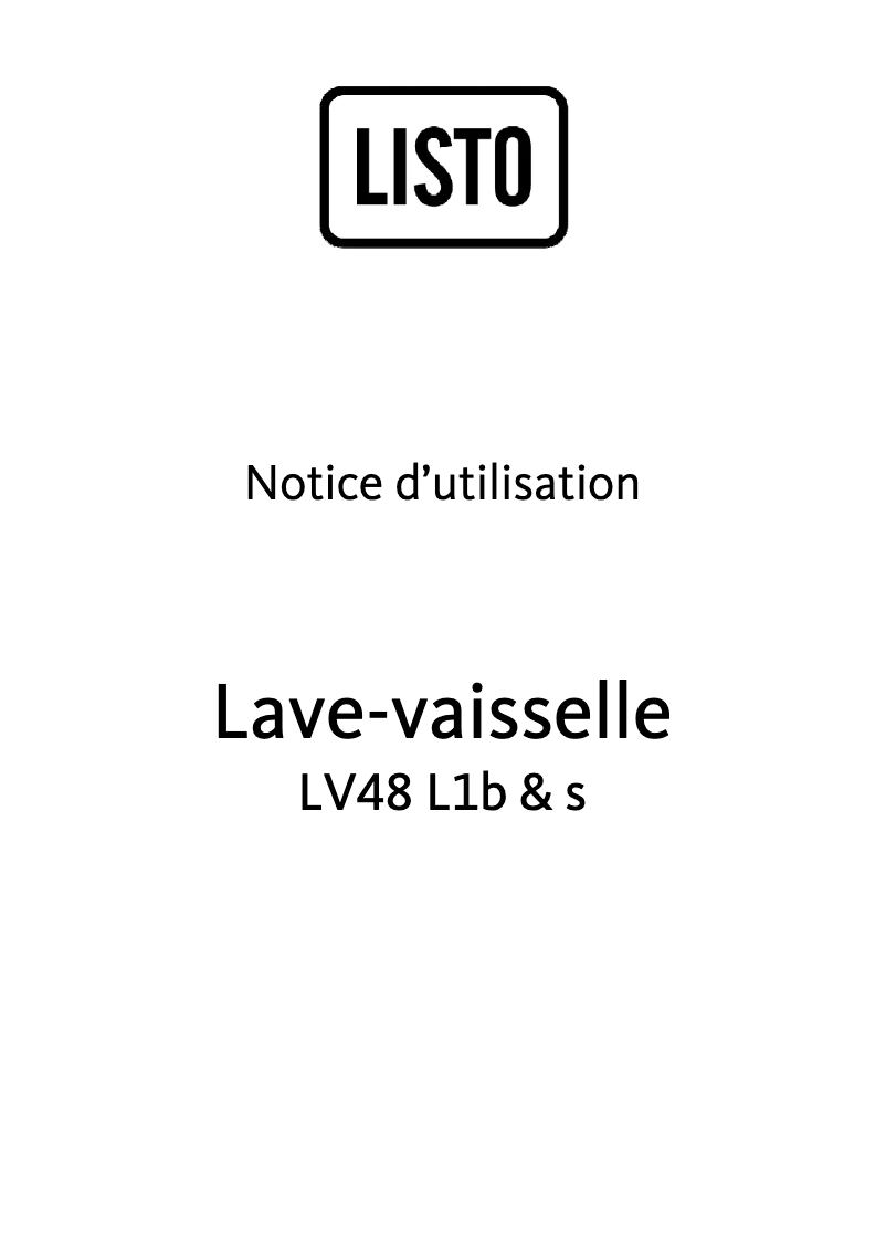 Page 1 de la notice Manuel utilisateur Listo LV48 L1s