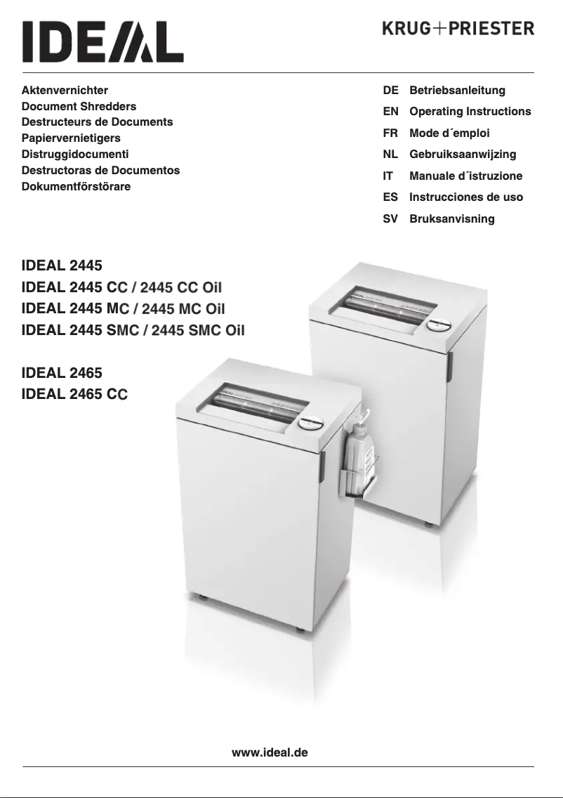 Imagen de la primera página del manual del dispositivo 2445 CC