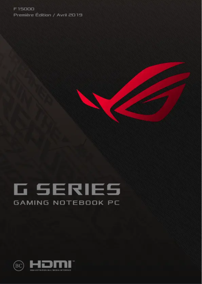 Image de la première page du manuel de l'appareil ROG Zephyrus G15