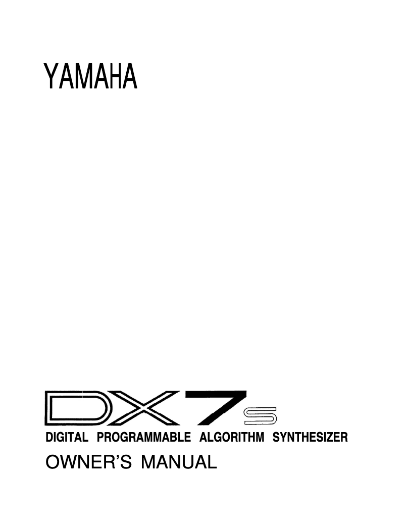 Image de la première page du manuel de l'appareil DX7S