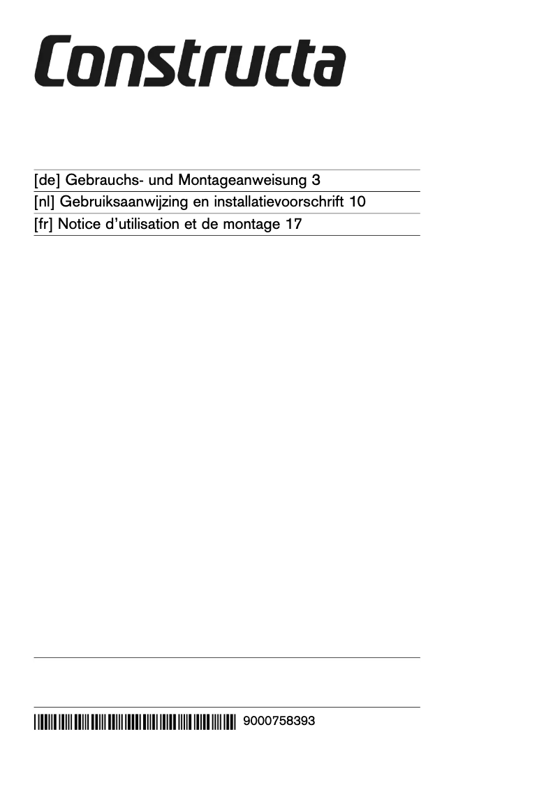 Page 1 de la notice Manuel utilisateur Constructa CD50530