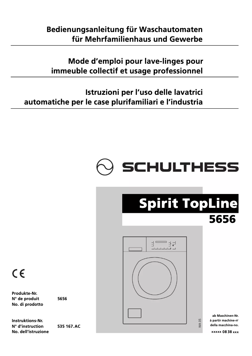 Image de la première page du manuel de l'appareil Spirit TopLine 5656