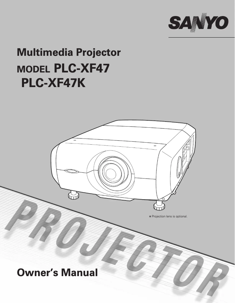 Page n°1 - Manuel utilisateur Sanyo PLC-XF47