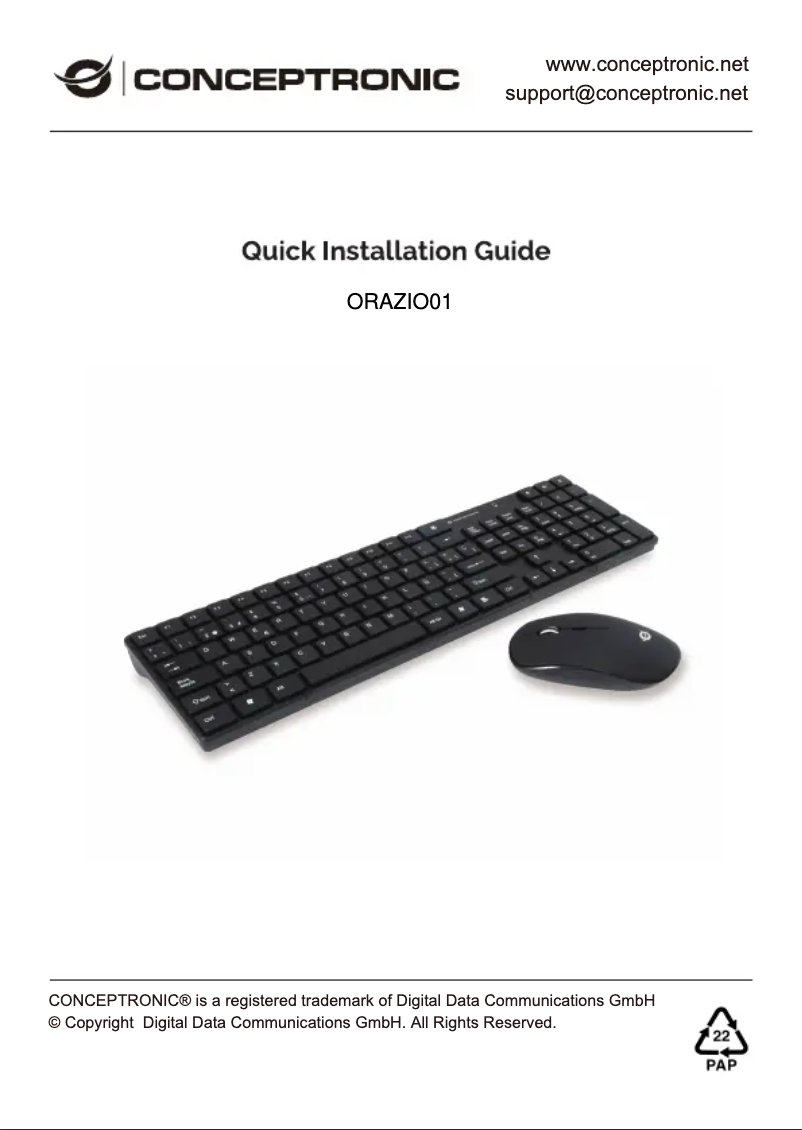 Page n°1 - Manuel utilisateur Conceptronic ORAZIO01PT