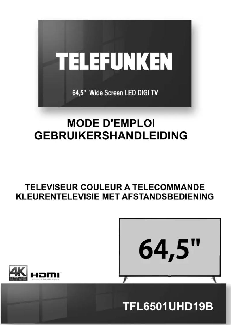 Page n°1 - Manuel utilisateur Telefunken TFL6501UHD19B