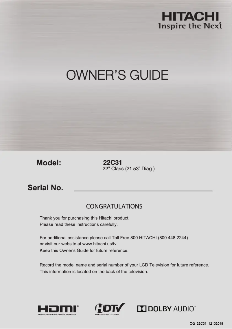 Image de la première page du manuel de l'appareil Alpha 22C31