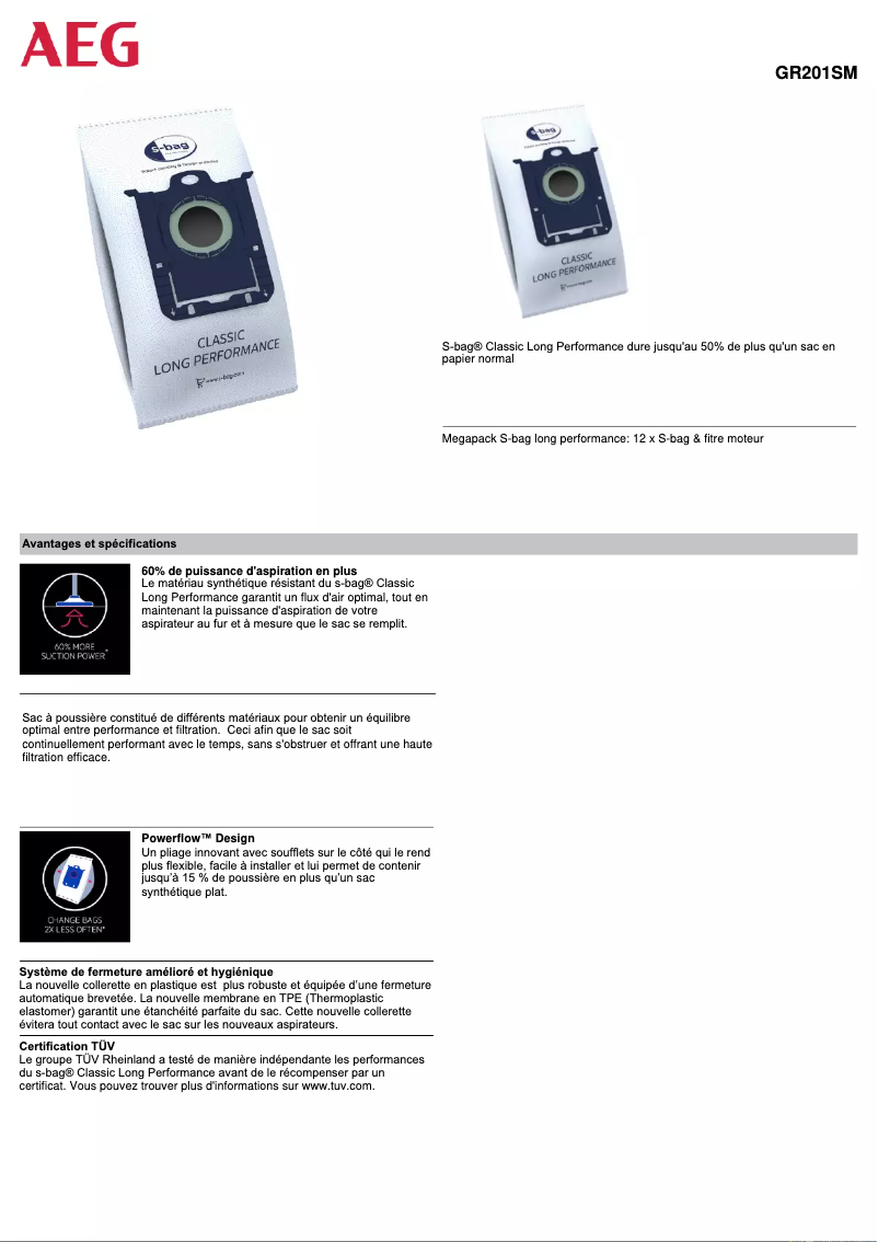 Page 1 de la notice Manuel utilisateur AEG GR201SM