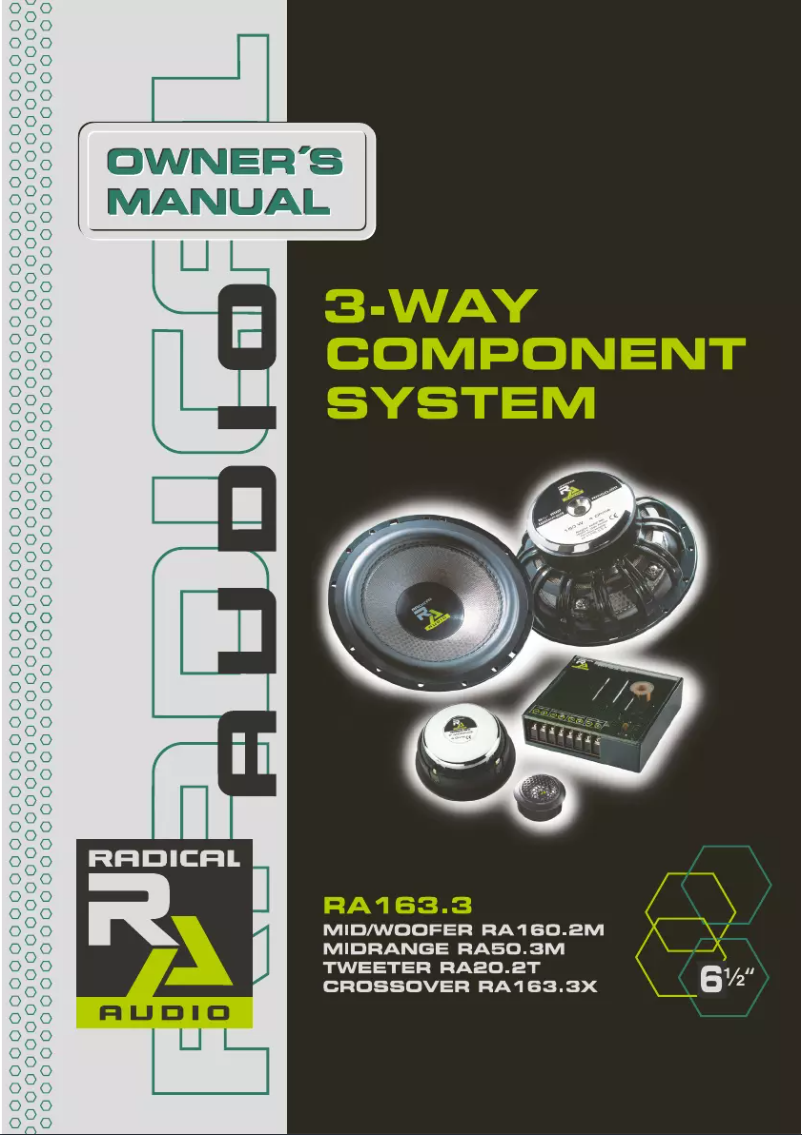 Page 1 de la notice Manuel utilisateur Radical Audio RA163.3
