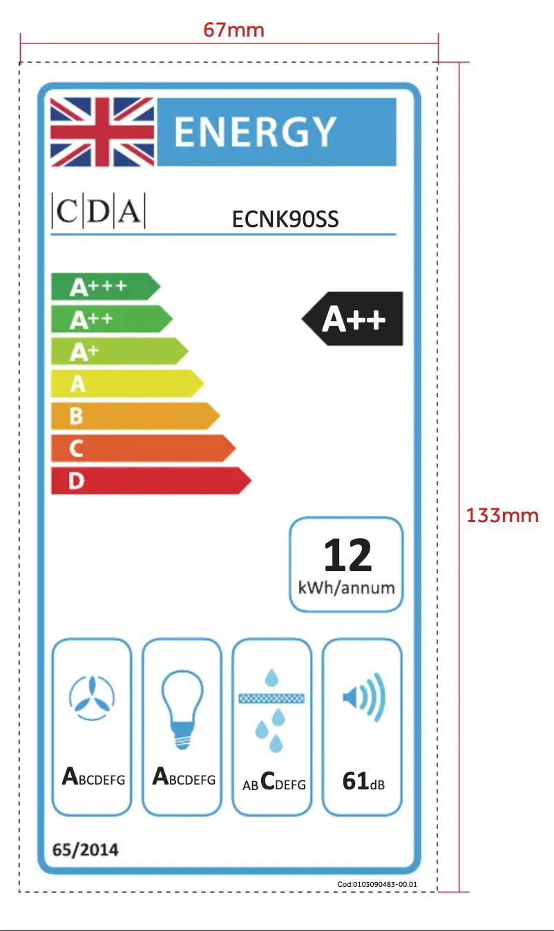 Page n°1 - Label énergétique CDA ECNK90SS