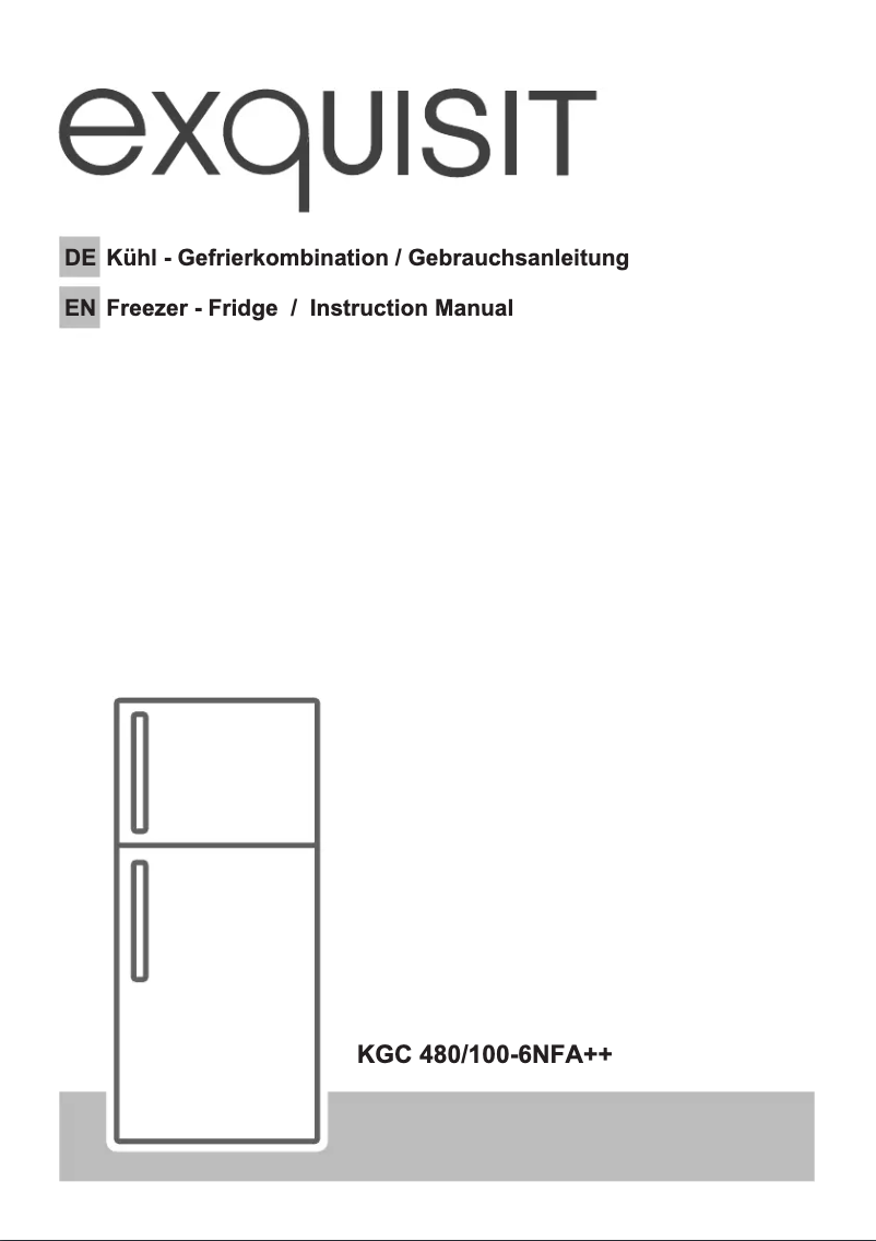 Page 1 de la notice Manuel utilisateur Exquisit KGC 480/100-6 NF A++ Inoxlook