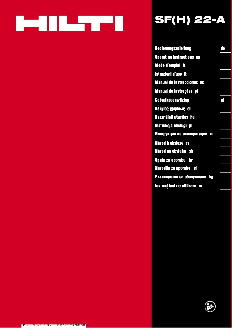 Page n°1 - Manuel utilisateur Hilti SF 22-A