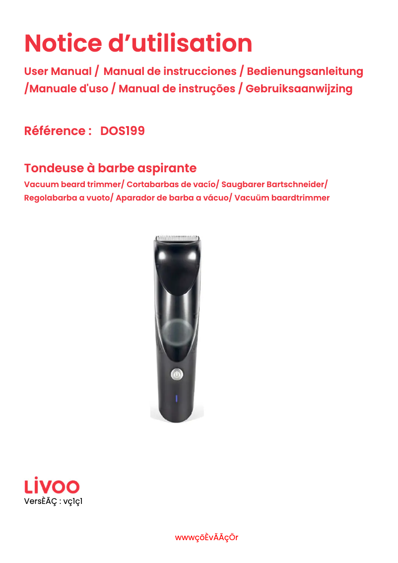 Image de la première page du manuel de l'appareil DOS199