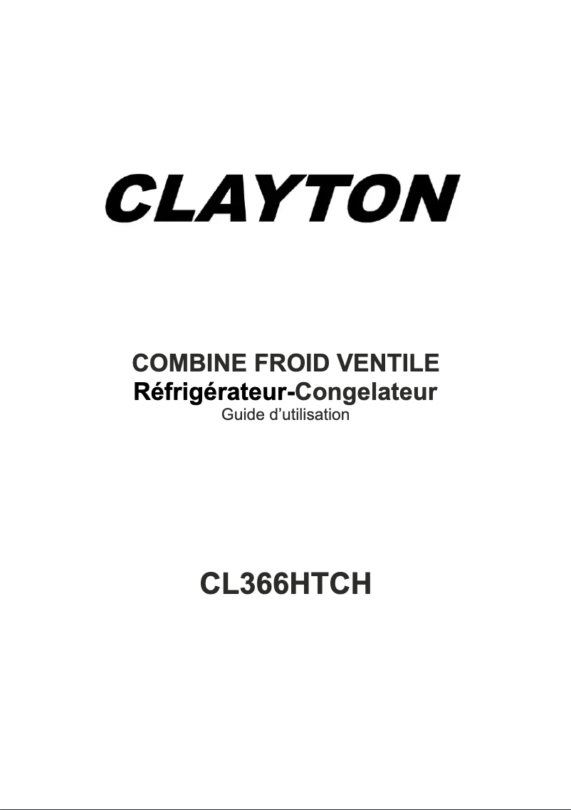 Page n°1 - Manuel utilisateur Clayton CL366HTCH