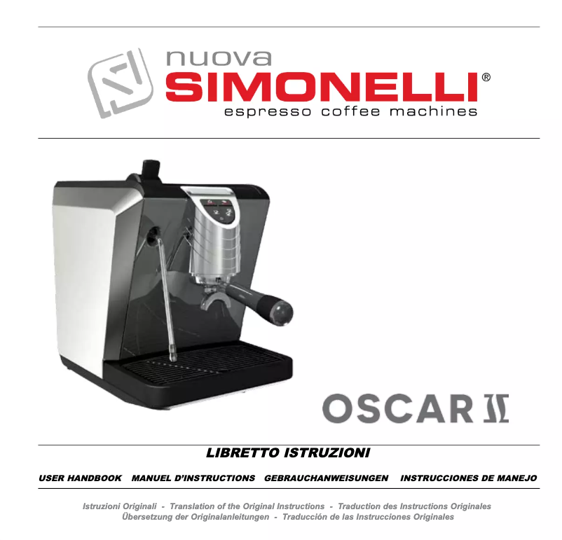 Page 1 de la notice Manuel utilisateur Nuova Simonelli Mosca II